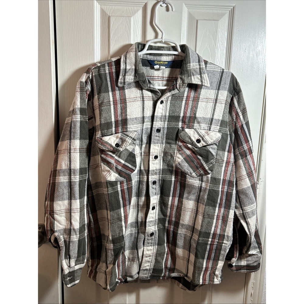 Vintage Oshkosh B Gosh Mens Flannel Large‎ Workwear